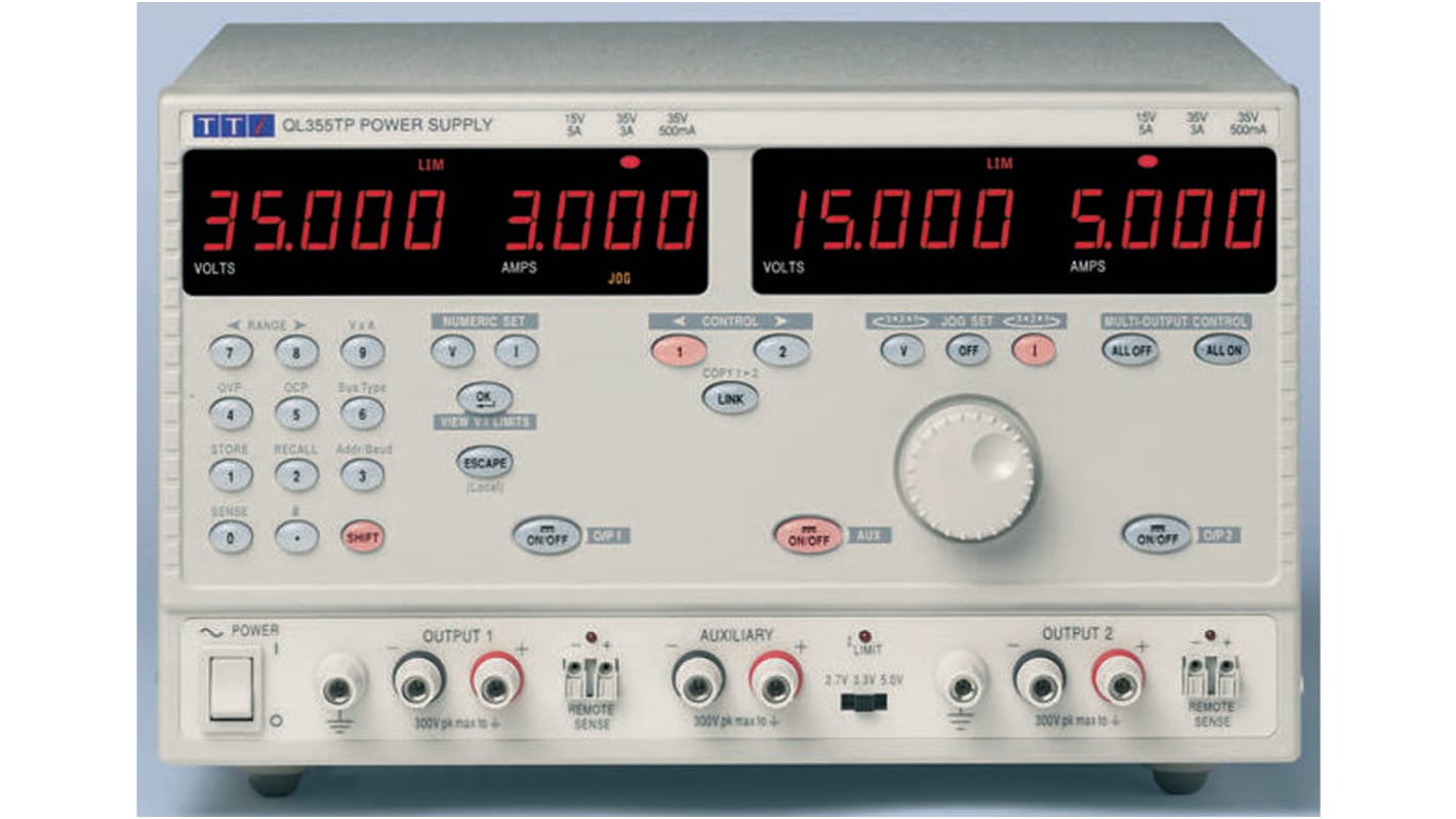 Zasilacz laboratoryjny 6 V, 15 V, 35 V 3 A, 5 A Aim-TTi 228W Programowalny zasilacz DC
