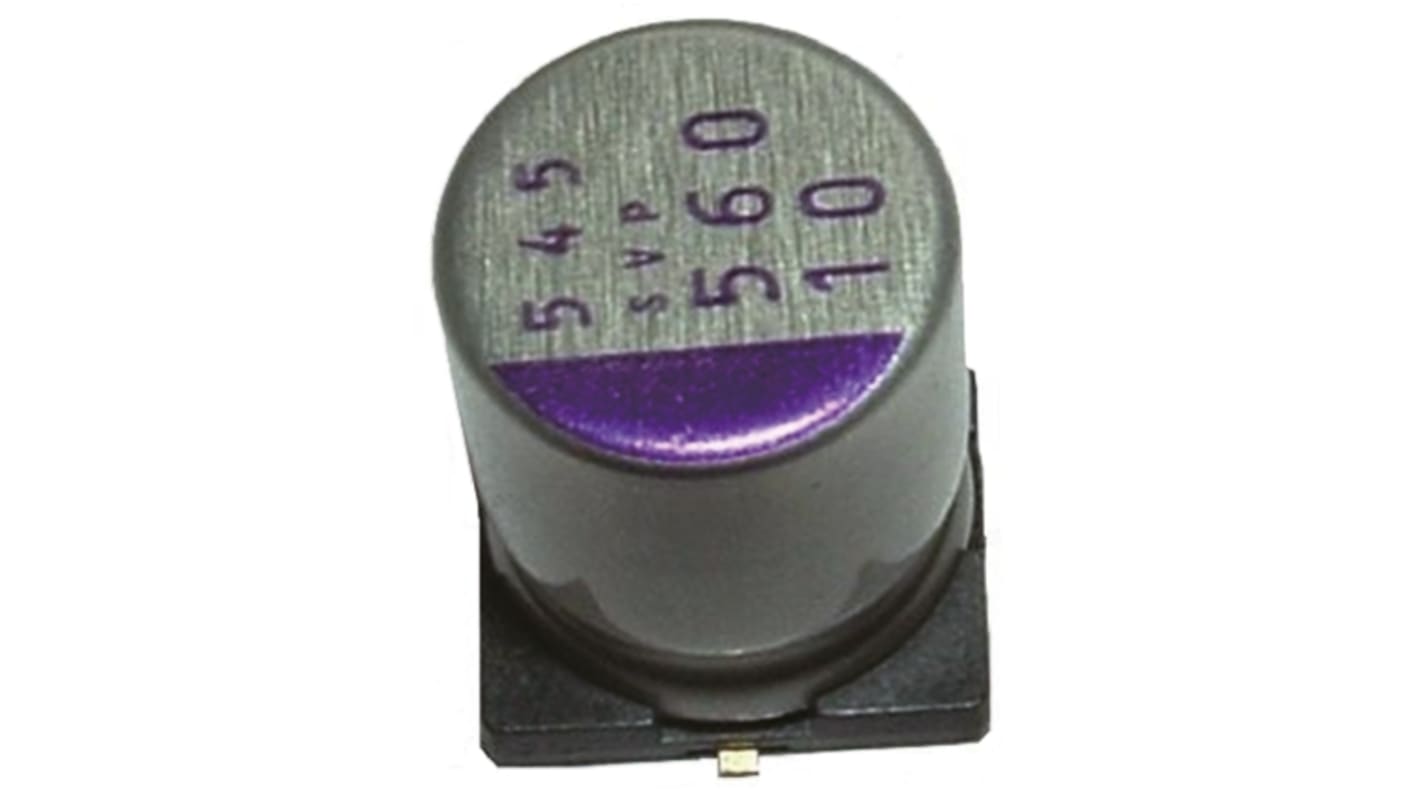 Sanyo 470μF Polymer Aluminium Electrolytic Capacitor 6.3V dc, Surface Mount - 6SVP470M