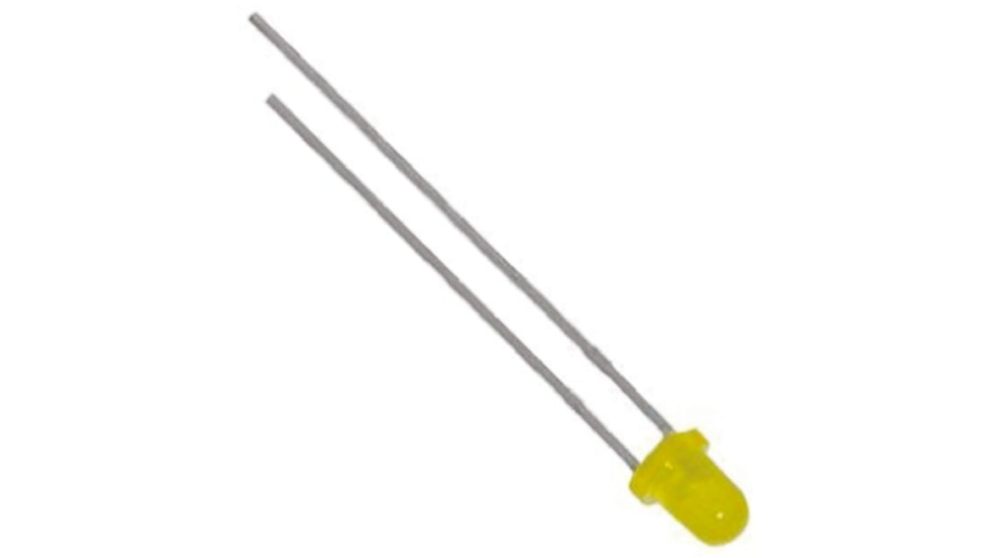 Broadcom2 V Yellow LED 3mm Through Hole, HLMP-1401-E0000