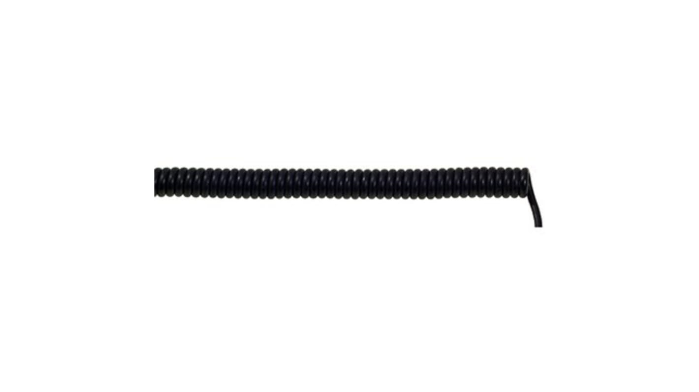 Lapp UNITRONIC, Coiled, 300mm 18 Core, Black Polyurethane PUR Power Cable +50°C