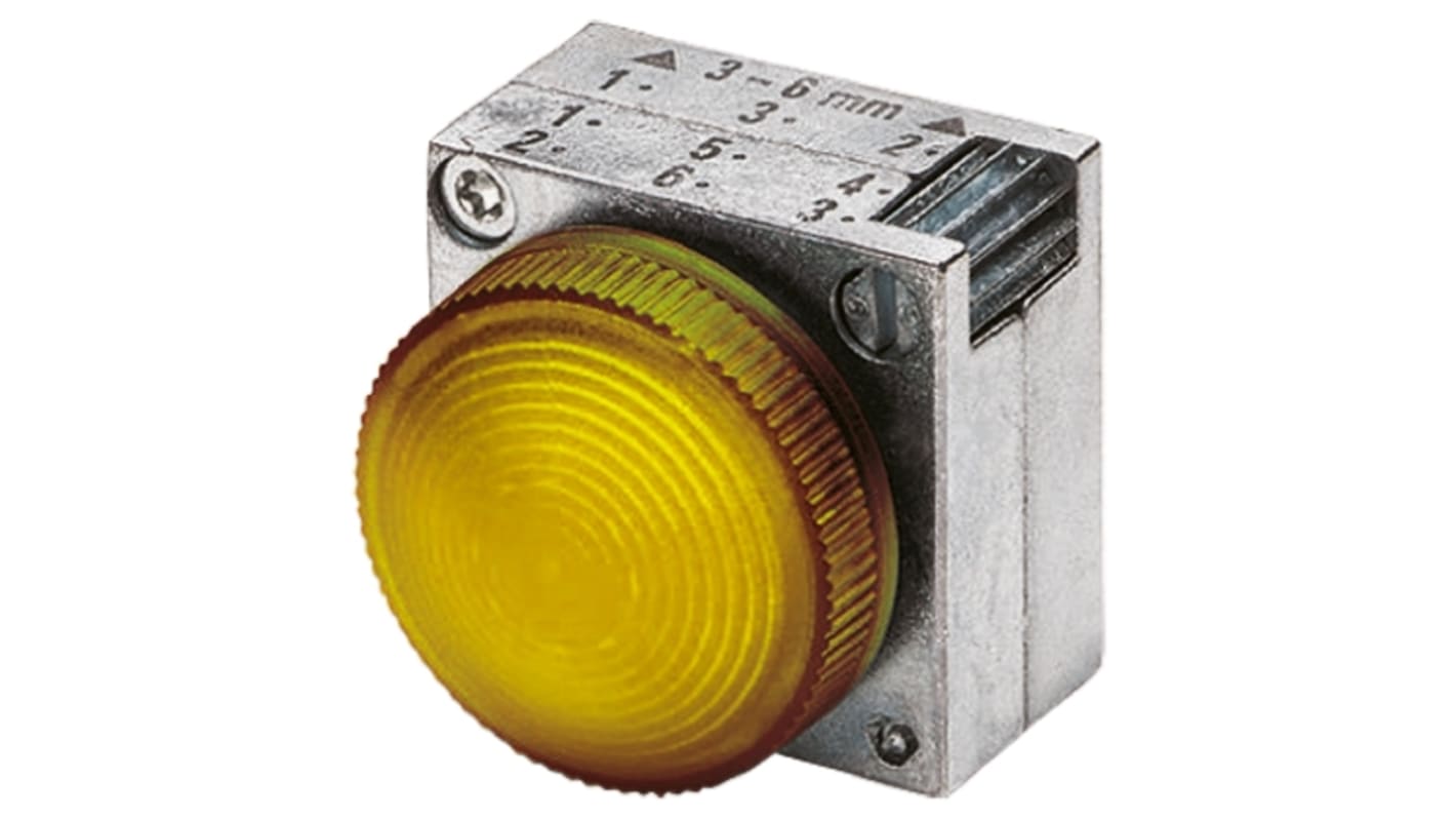 Siemens Yellow Pilot Light Head, 22mm Cutout 3SB3 Series