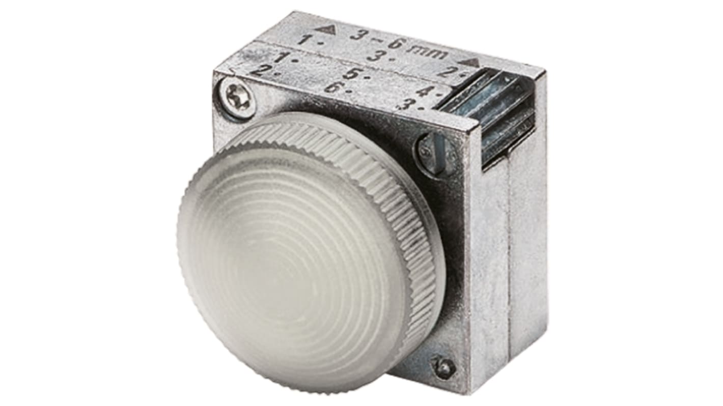 Siemens White Pilot Light Head, 22mm Cutout 3SB3 Series