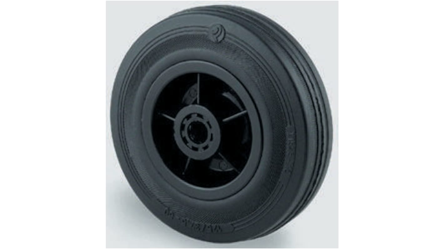 Kółko do wózka, Lite, Guma, Czarny, obc.: 250kg, śred.: 250mm, szer.: 50mm