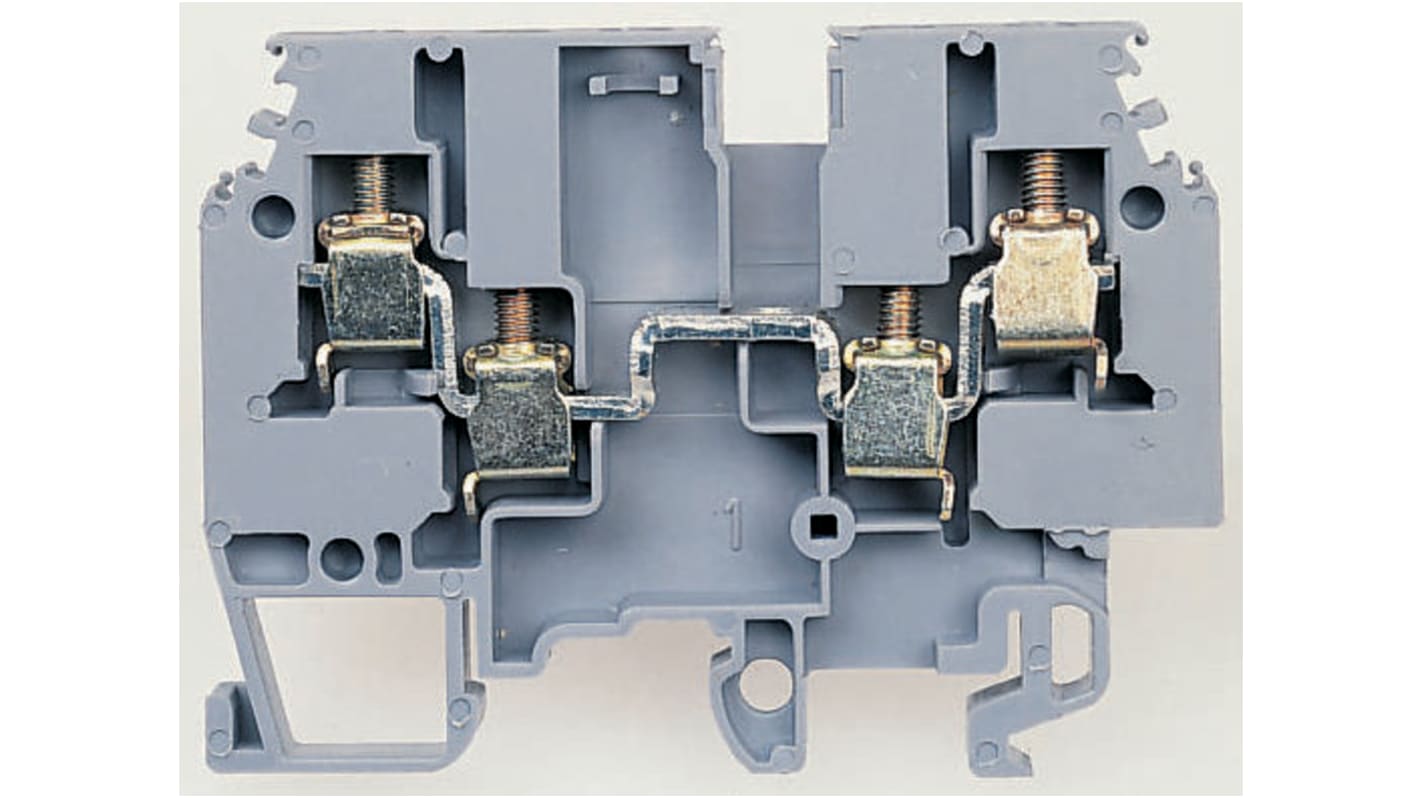 Entrelec SNA Series Blue DIN Rail Terminal Block, 4mm², Single-Level, Screw Termination