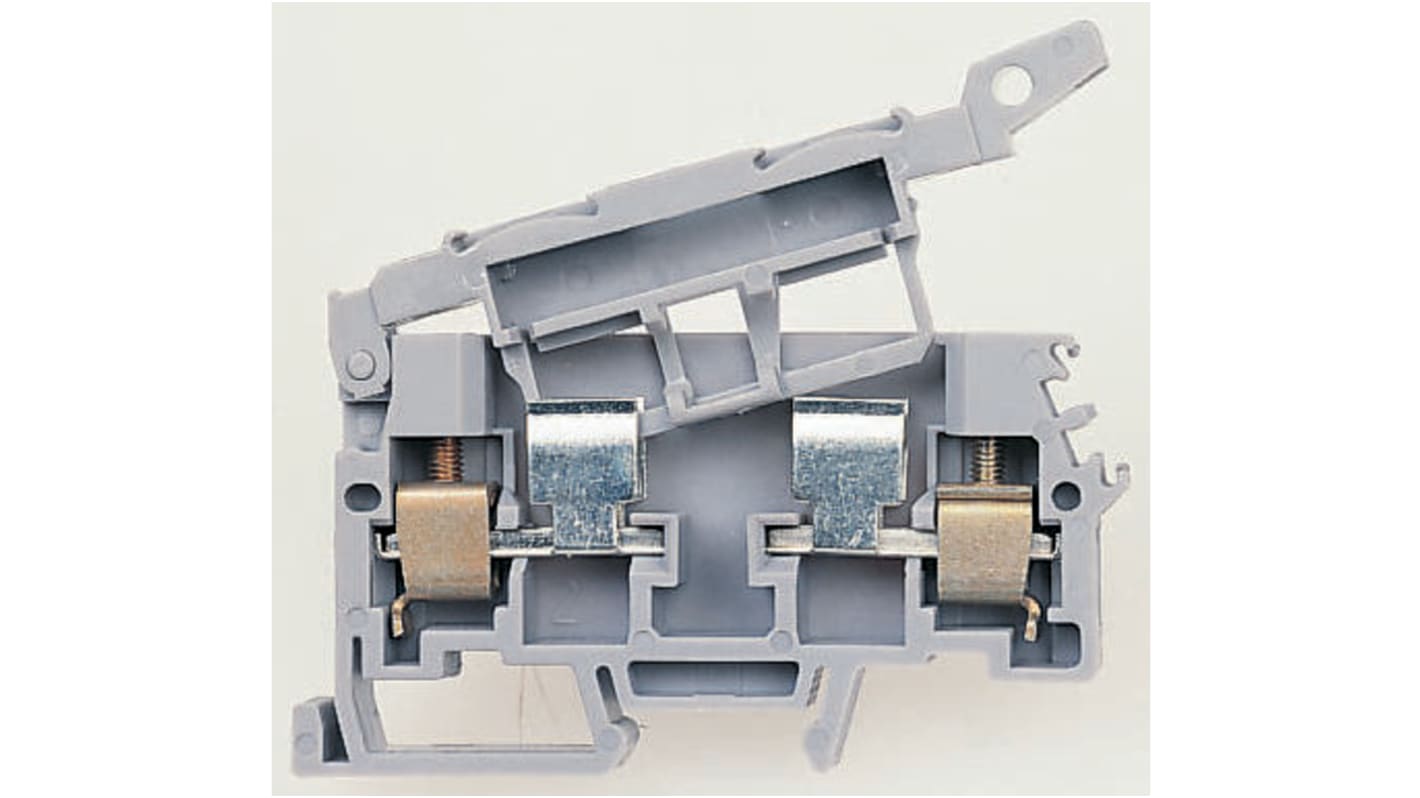 Entrelec DR Series Grey Fused DIN Rail Terminal, 4mm², Screw Termination, Fused