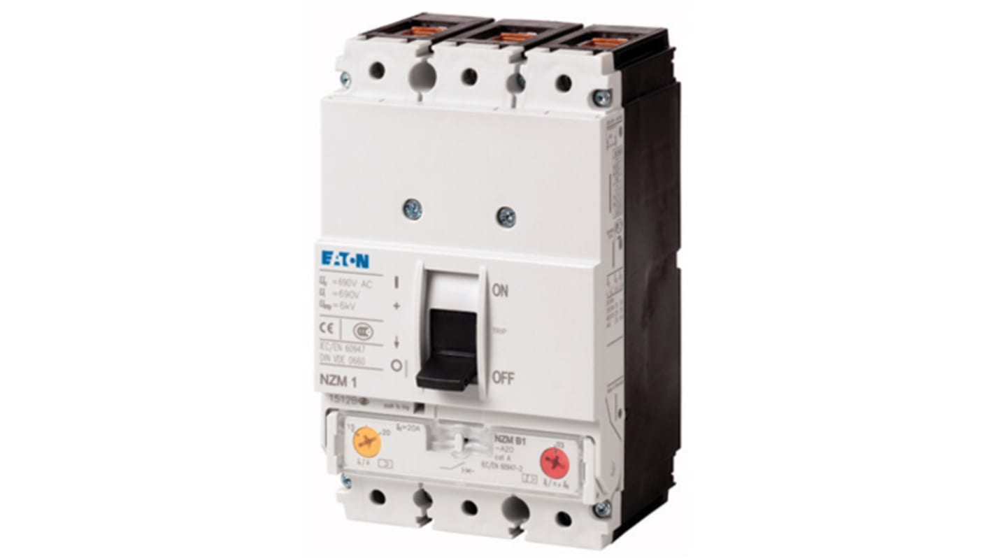 MCCB Eaton, 3 Polos, 80A, Capacidad de Ruptura 25 kA, xEnergy, Eaton Moeller