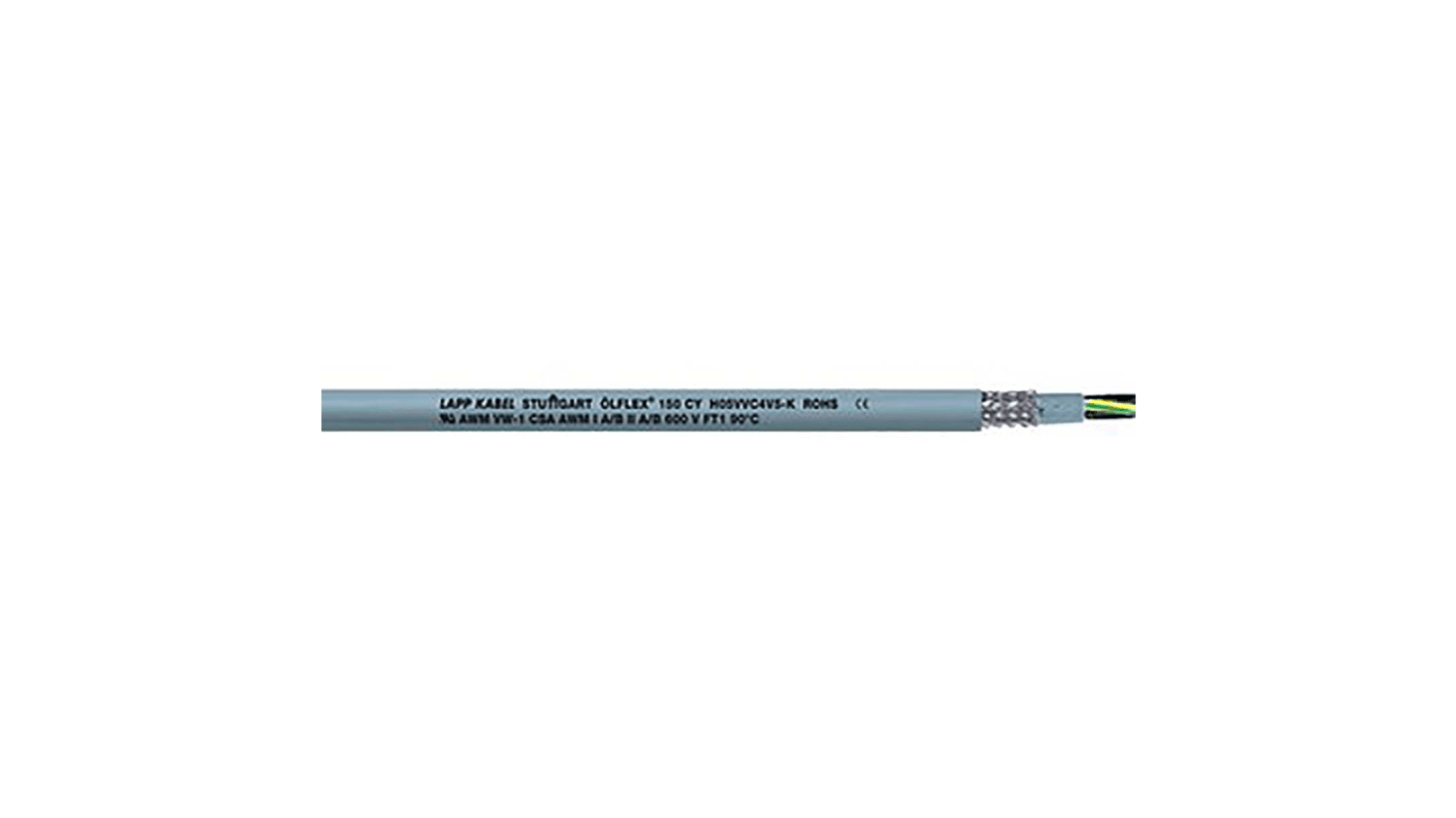 Lapp ÖLFLEX CLASSIC 150 CY CY Steuerkabel, 5-adrig x 0,75 mm² Grau / 12 A, 50m, 18 AWG, Kupfergeflecht verzinnt