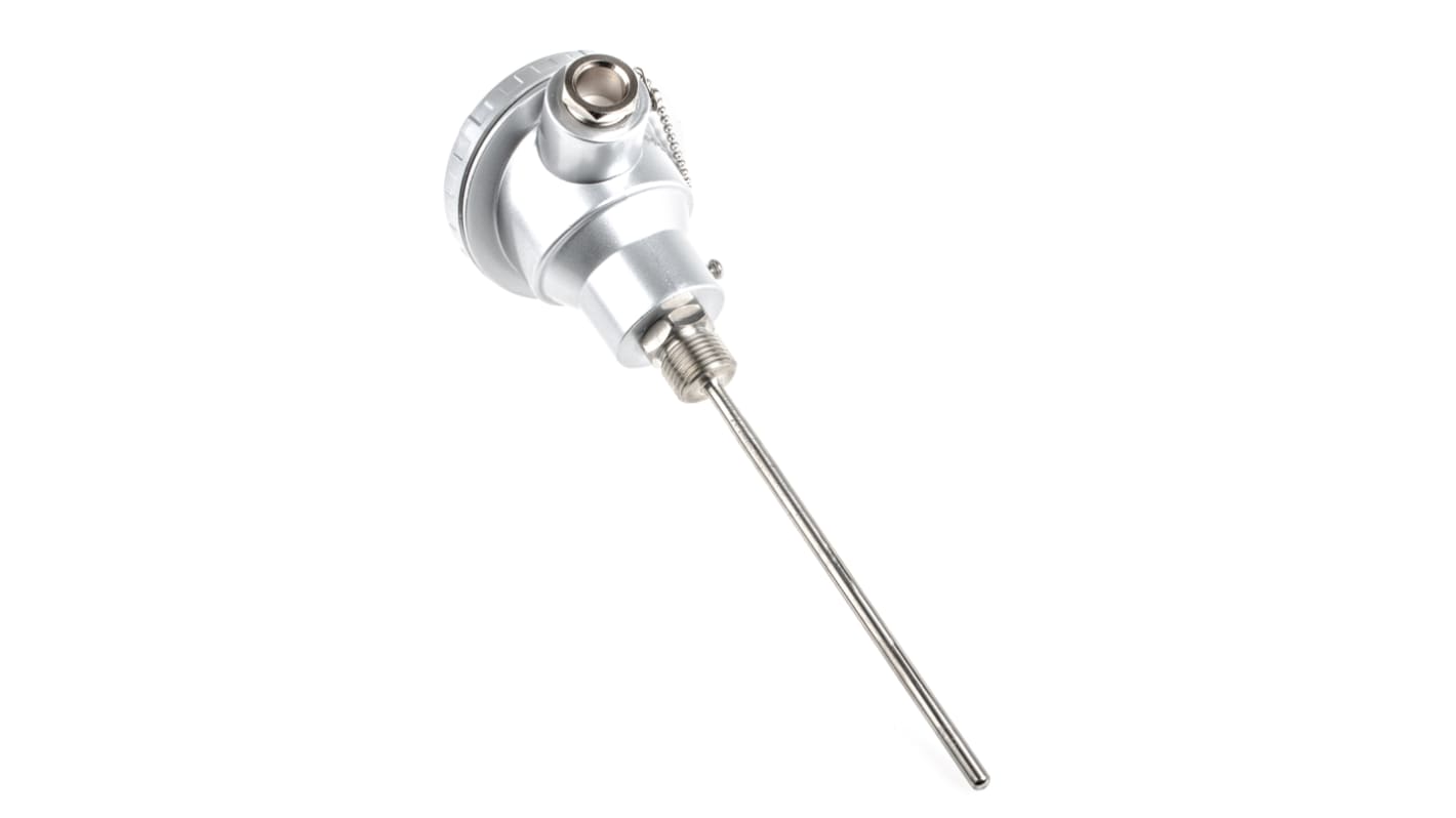 Sensor RTD PT100 RS PRO de 4 hilos, sonda: Ø 6mm, long. 150mm, temp. -50°C → +450°C