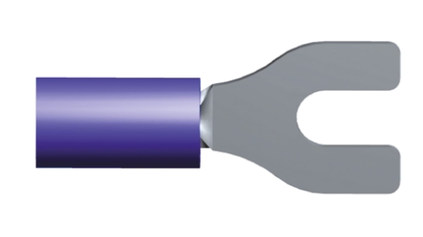 TE Connectivity 绝缘U型端子, M3.5螺栓, 线规1mm²至2.6mm², 蓝色, 9.78mm宽, 镀锡触点, PLASTI-GRIP系列
