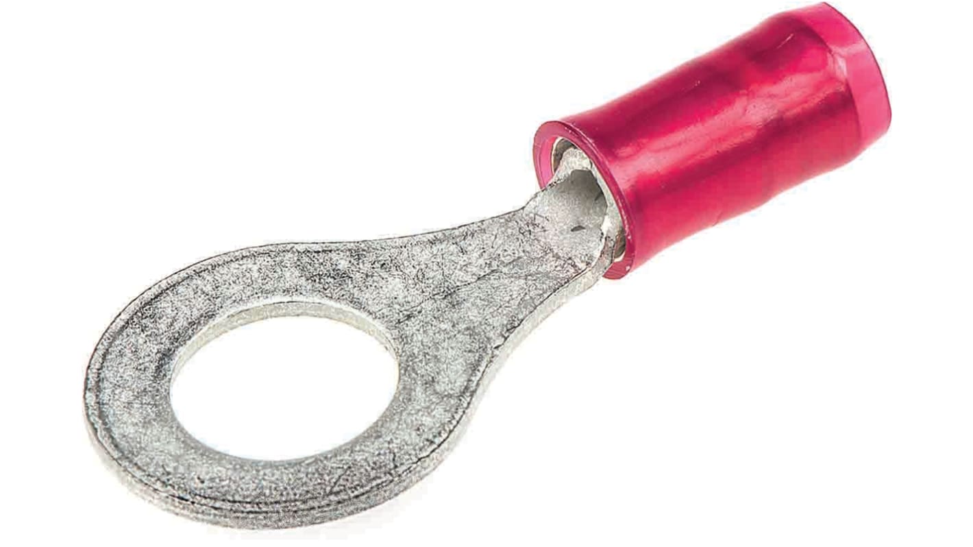 TE Connectivity 绝缘铜线鼻子, Φ5mm内环, M5螺栓, 1.65mm²线规, 红色, PLASTI-GRIP系列