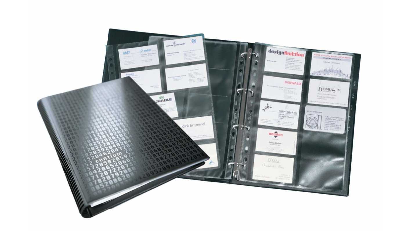 Cartera para documentos Durable 2409-01 Plástico, PP Negro, Tarjeta de Visita