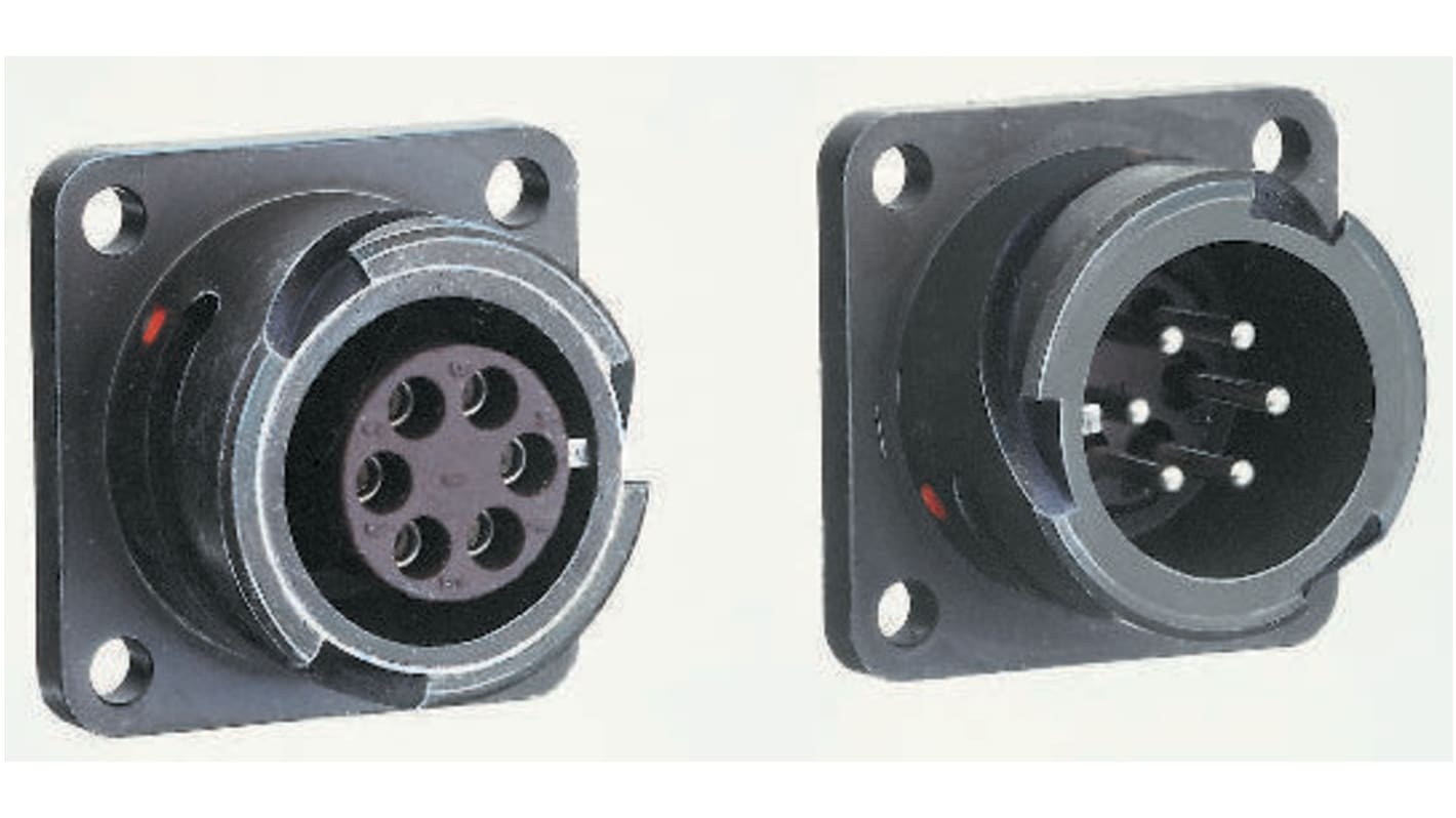 Amphenol Limited, 97B 19 Way Wall Mount MIL Spec Circular Connector Receptacle, Socket Contacts,Shell Size 22, Bayonet