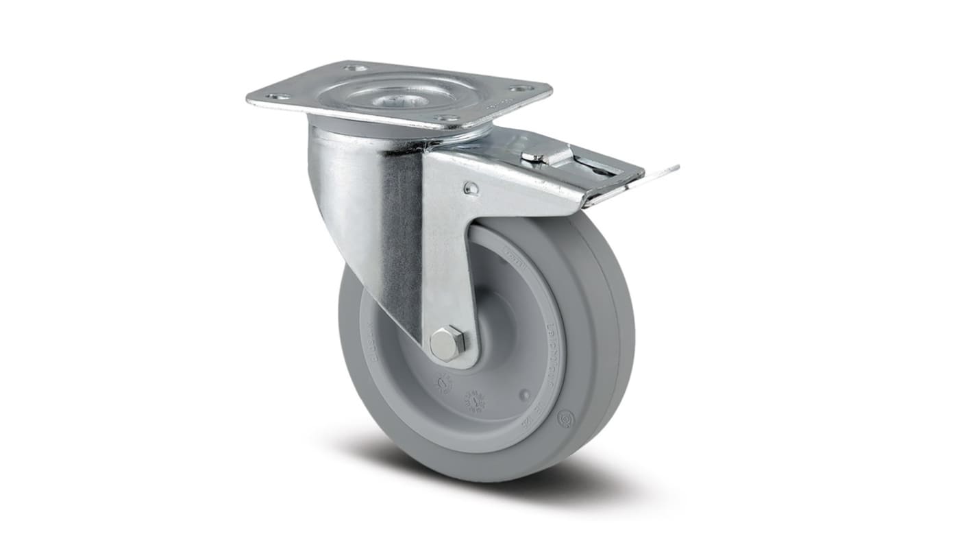 Tente Braked Swivel Castor Wheel, 250kg Capacity, 125mm Wheel