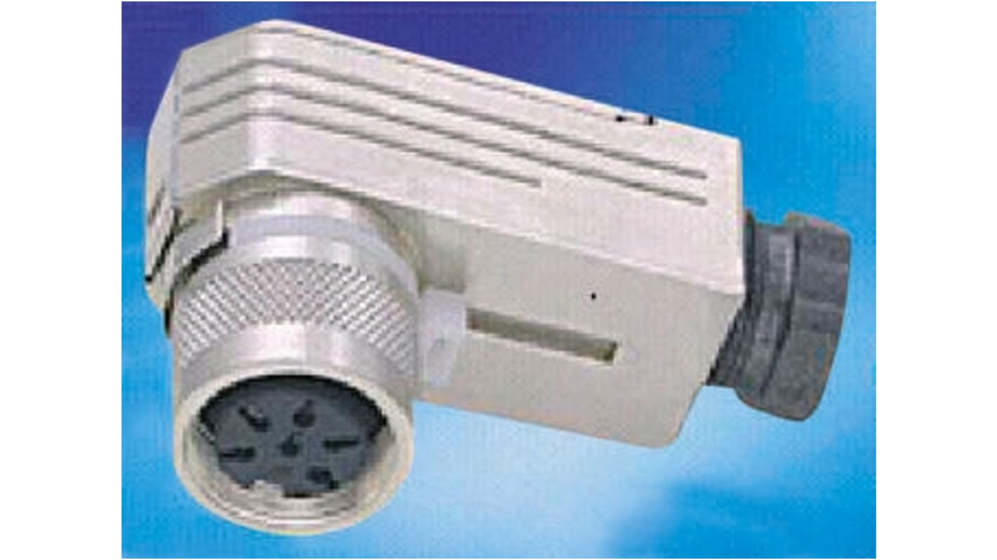 Conector DIN Ángulo de 90° Amphenol Industrial serie signalmate C091 de 7 vías, 5.0A, 300 V, IP67