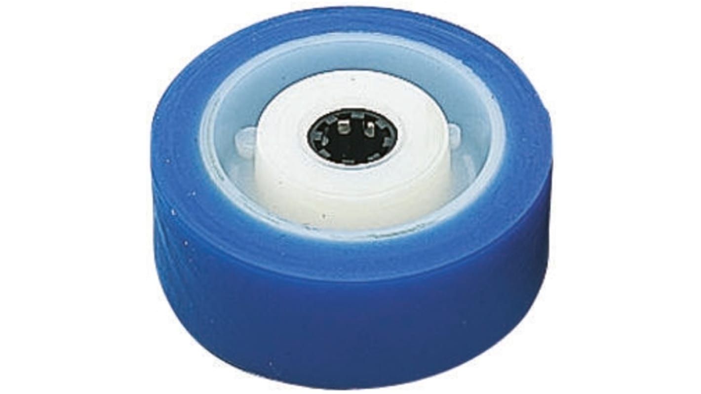 Kółko do wózka, Lite, Poliuretan, Niebieski, Biały, obc.: 300kg, śred.: 125mm, szer.: 40mm