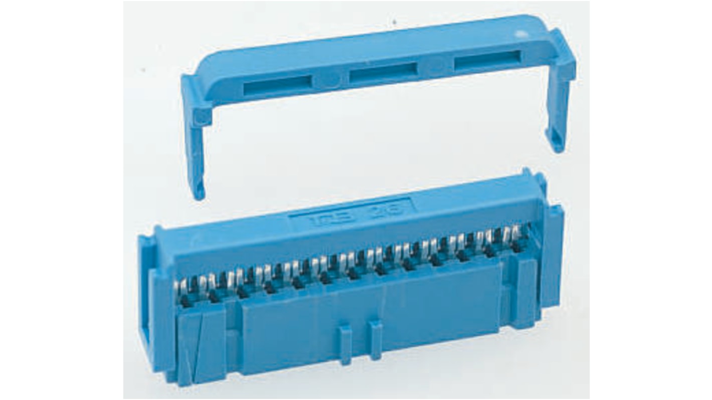 TE Connectivity IDC连接器, 母座, 50p, 2.54mm间距, 2排, 电缆安装, IDC端接, 直角, AMP-LATCH 622系列