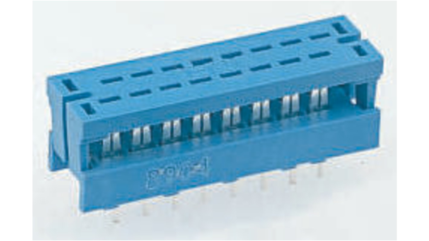 TE Connectivity IDC连接器, 公插, 40p, 2.54mm间距, 2排, 电缆安装, IDC端接, 直角, AMP-LATCH 622系列