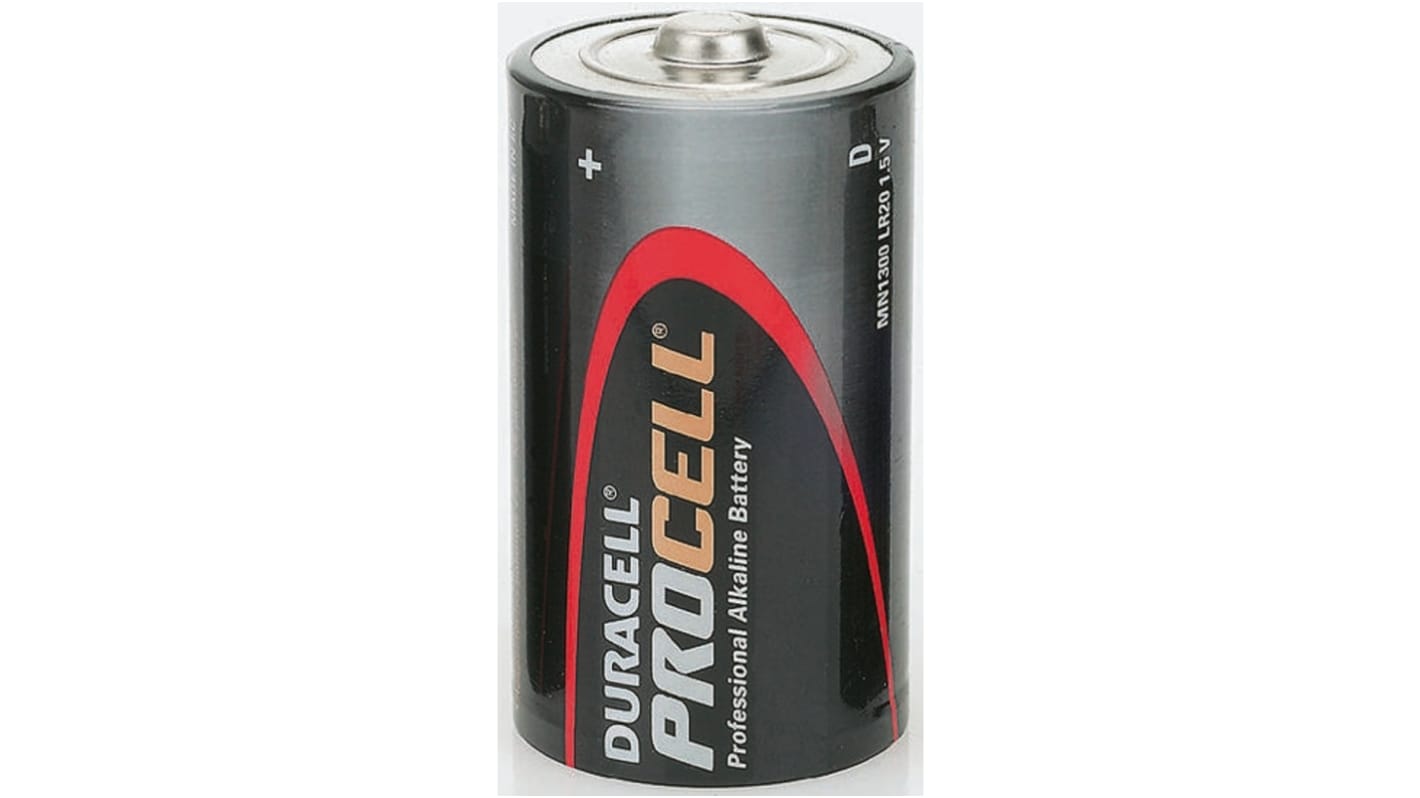 Pila D de  alcalina, Duracell Procell, 1.5V, terminal tipo