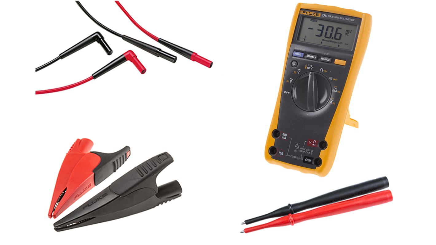 Fluke 179 Handheld Digital Multimeter, True RMS, 10A ac Max, 10A dc Max, 1000V ac Max