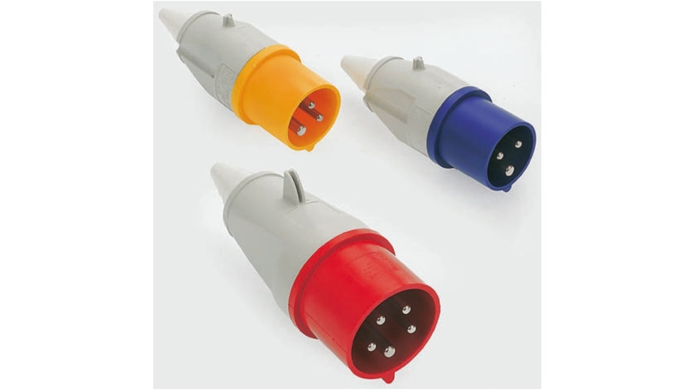 RS PRO IP44 Red Cable Mount 3PN+E Industrial Power Plug, Rated At 32A, 346 → 415 V