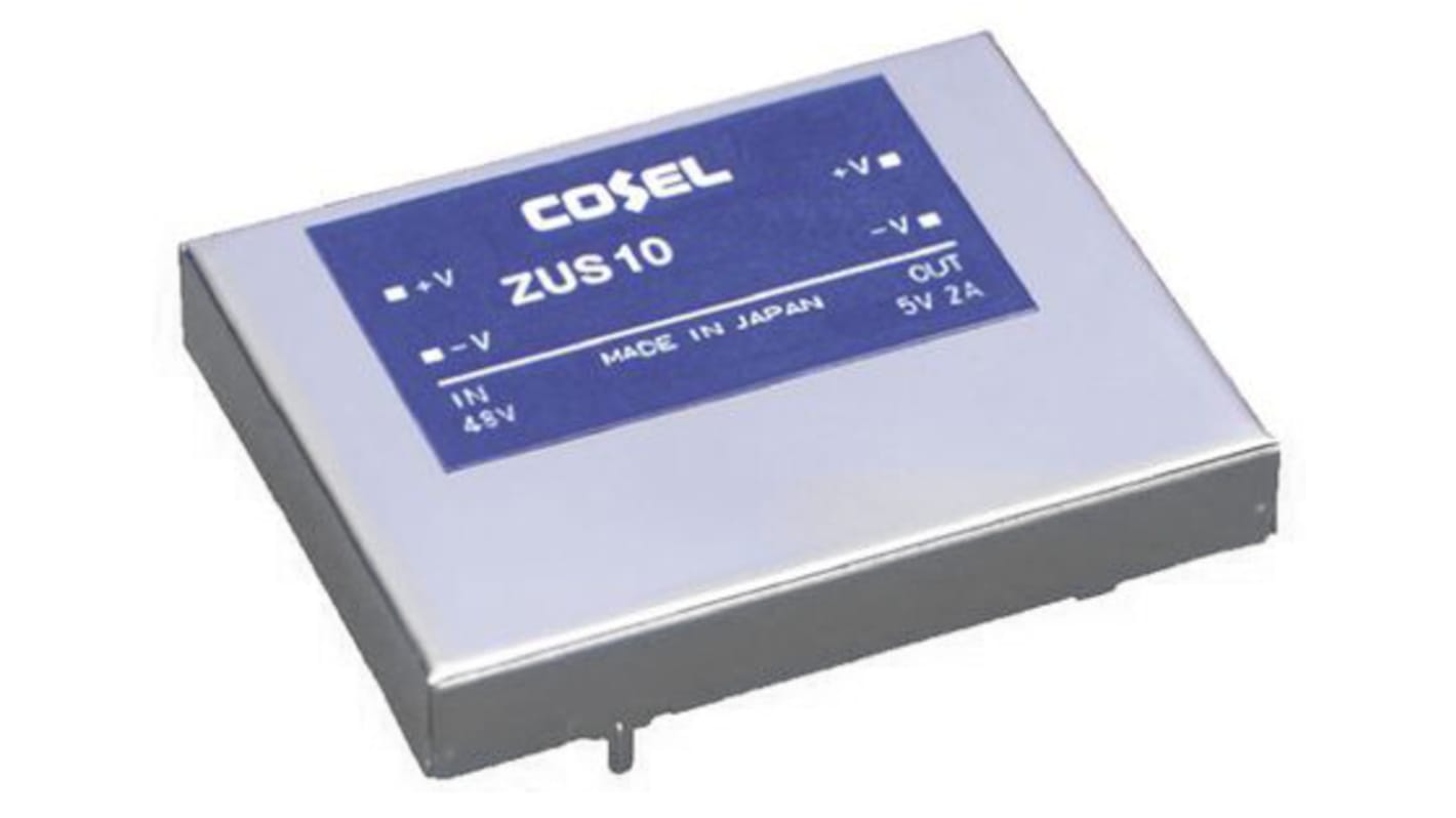 Cosel DC-DC Converter, 5V dc/ 2A Output, 9 → 18 V dc Input, 10W, Through Hole, +71°C Max Temp -20°C Min Temp