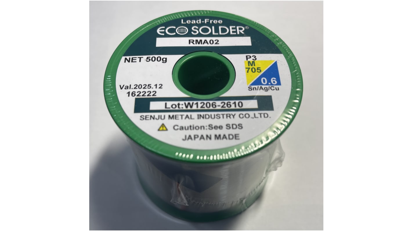千住金属 はんだ M705 0.6 ワイヤ形状 ワイヤ径 0.6mm 217°C融点 千住金属 はんだ M705 0.6 ワイヤ形状 ワイヤ径 0.6mm 217°C融点