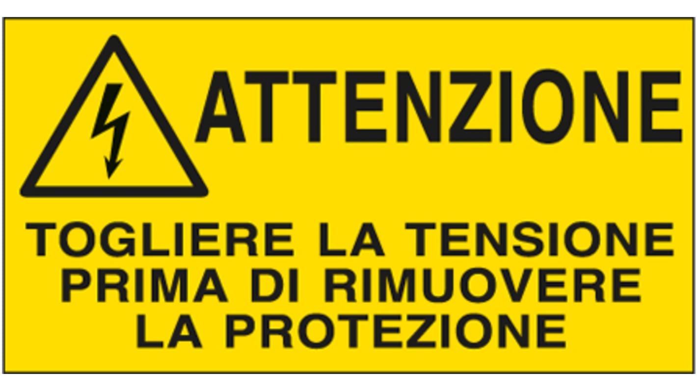 Etichetta di sicurezza "Attenzione Togliere La Tensione Prima Di Rimuovere", conf. da 16 pz.