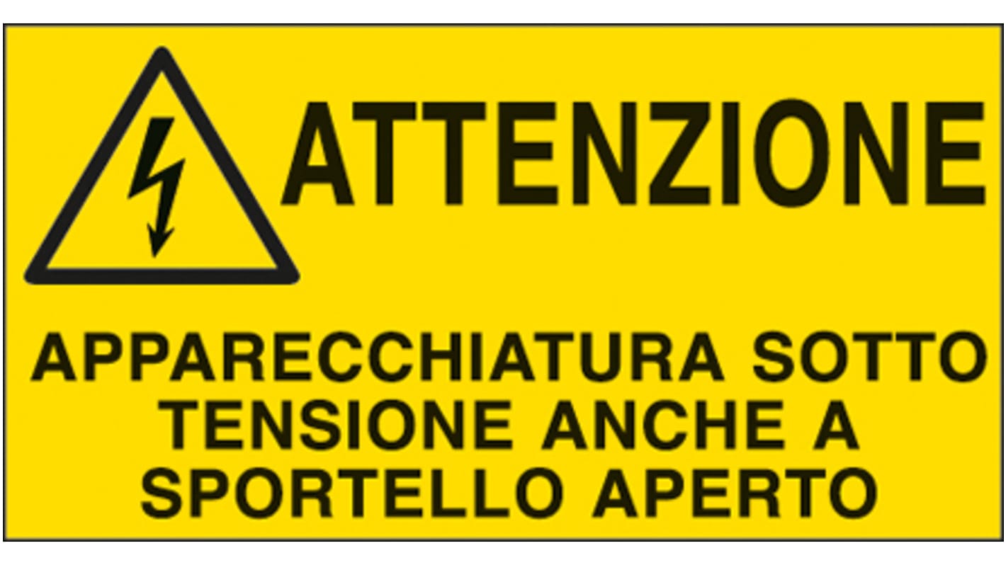 Etichetta di sicurezza "Attenzione Apparecchiatura Sotto Tensione", conf. da 16 pz.