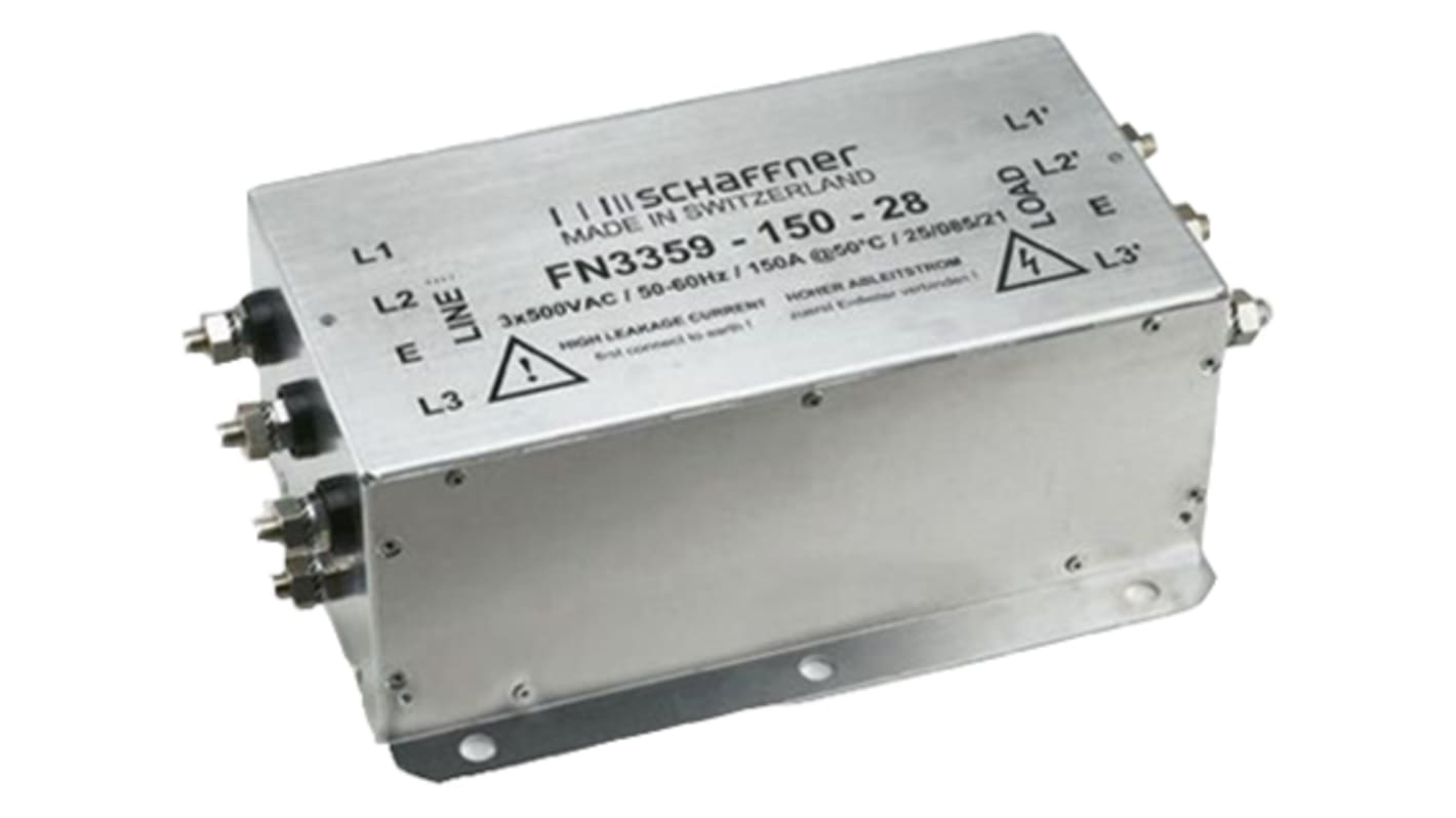 Schaffner, FN3359 150A 300 V ac 60Hz, Flange Mount RFI Filter, Screw