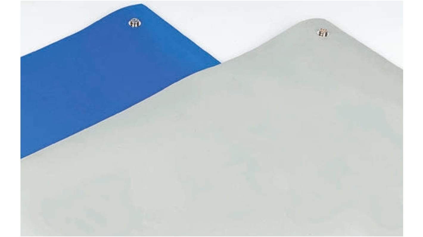 Tappetino sicurezza ESD per Banco, pavimento RS PRO, 1.8m x 1.22m x 3.2mm, col. Blu