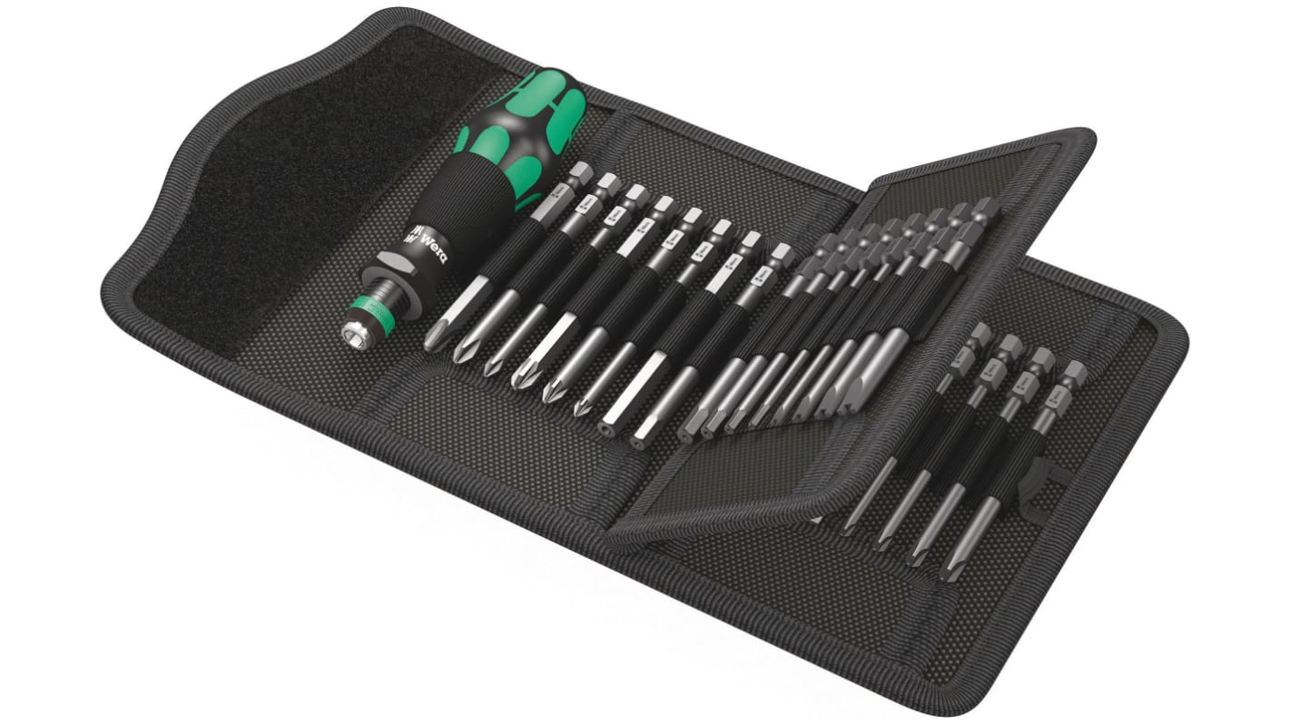 Wera Hexagon; Slotted; Phillips; Pozidriv; Spanner; Torx; Torq Set; Tri-Wing Interchangeable Screwdriver Set, 33-Piece