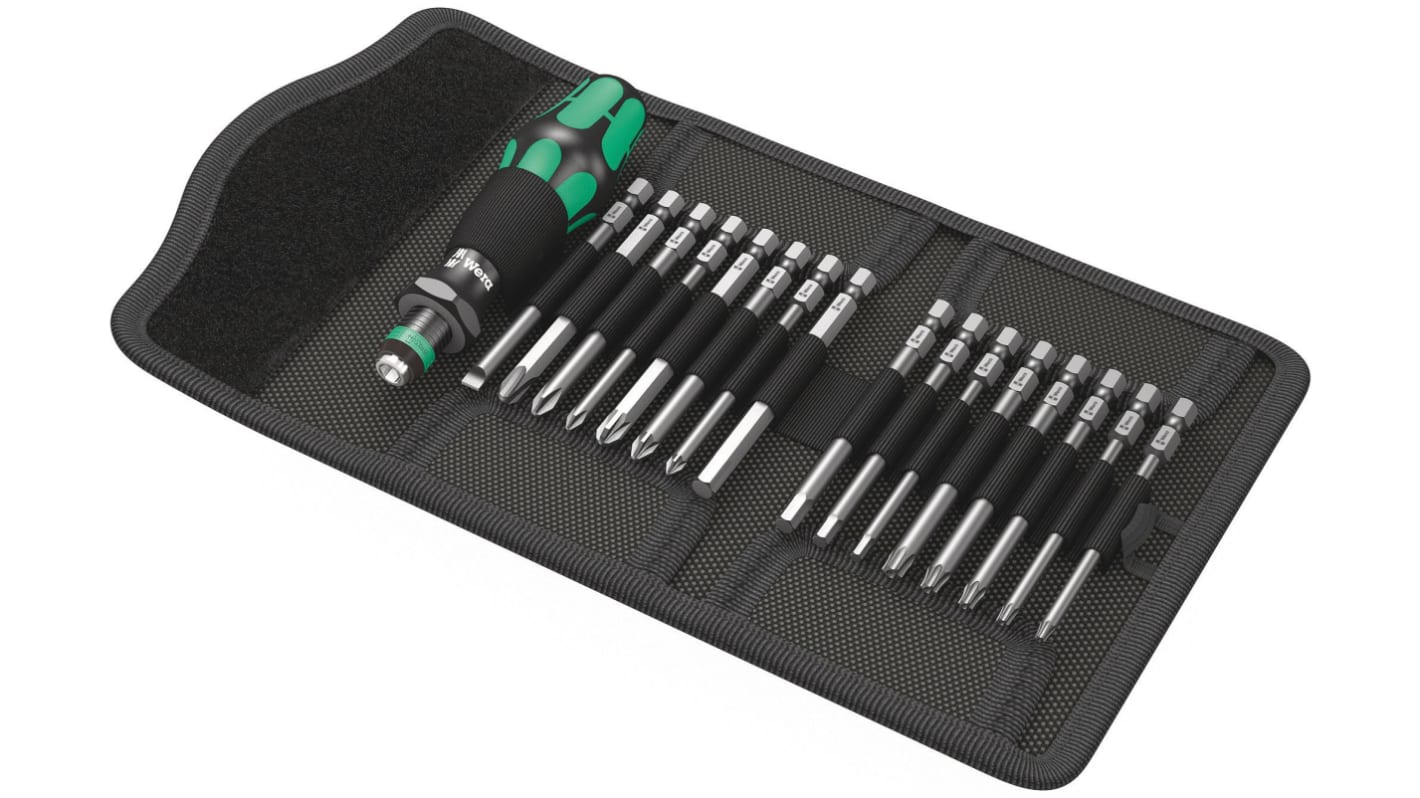 Wera Auswechselbarer Standard-Schraubendrehersatz, 17-teilig Sechskant, Schlitz, POZIDRIV, PHILLIPS, TORX, TORX BO