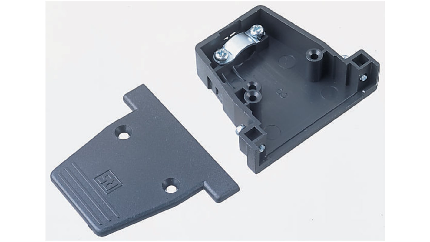 Carcasa de conector D Sub, Recto, 15 contactos PET, Negro, A