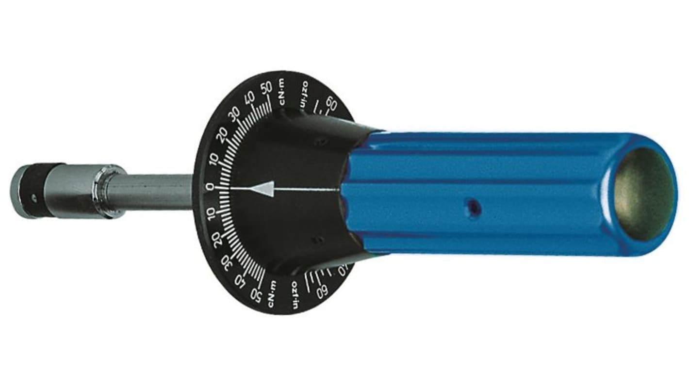 MHH Engineering Dial Measuring Hex Torque Screwdriver, 0.01 → 0.5Nm, 1/4 in Drive, ±6 % Accuracy