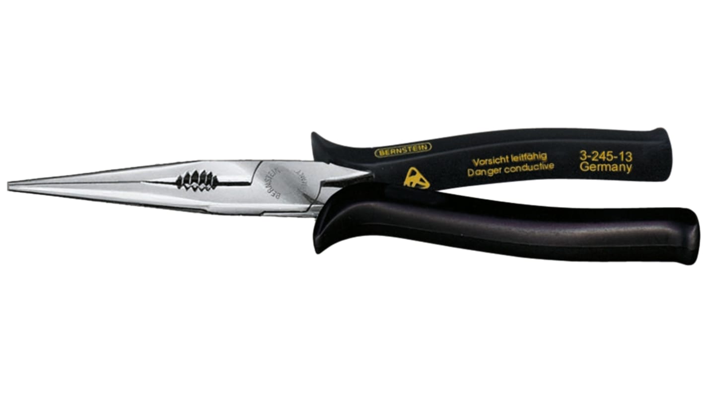 Bernstein AG Pliers, 200 mm Overall, Straight Tip, ESD