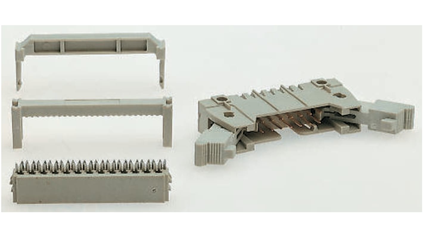 RS PRO 2.54mm间距34p2排IDC连接器公插, 通孔安装