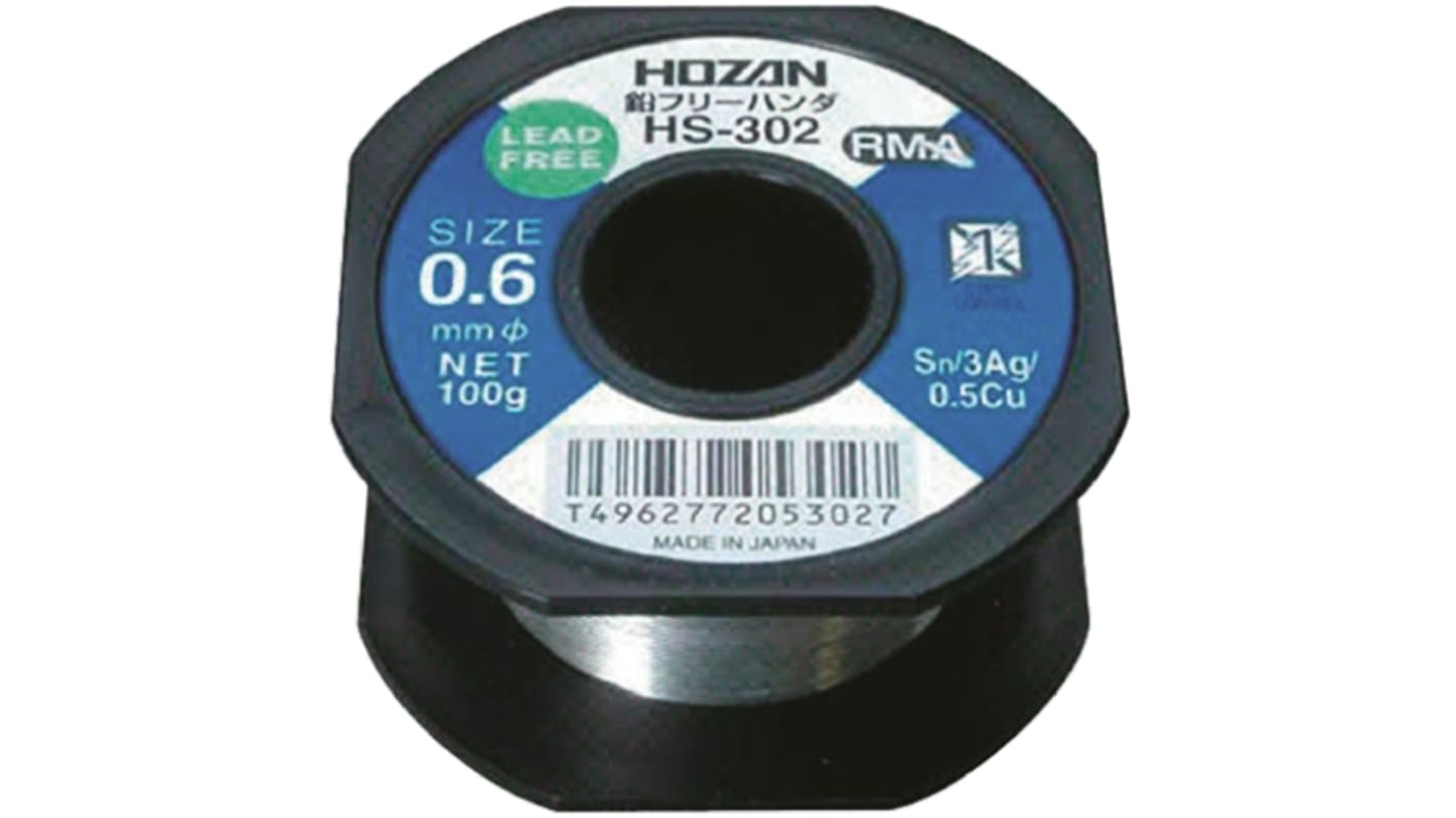 ホーザン 無鉛はんだ HS-302 ワイヤ形状 ワイヤ径 0.6mm 217°C ホーザン 無鉛はんだ HS-302 ワイヤ形状 ワイヤ径 0.6mm 217°C