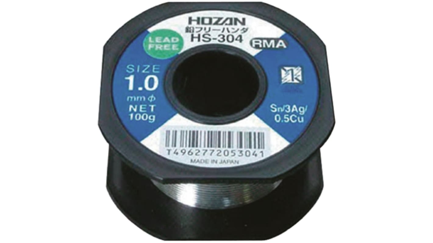 ホーザン 無鉛はんだ HS-304 ワイヤ形状 ワイヤ径 1mm 217°C融点 ホーザン 無鉛はんだ HS-304 ワイヤ形状 ワイヤ径 1mm 217°C融点