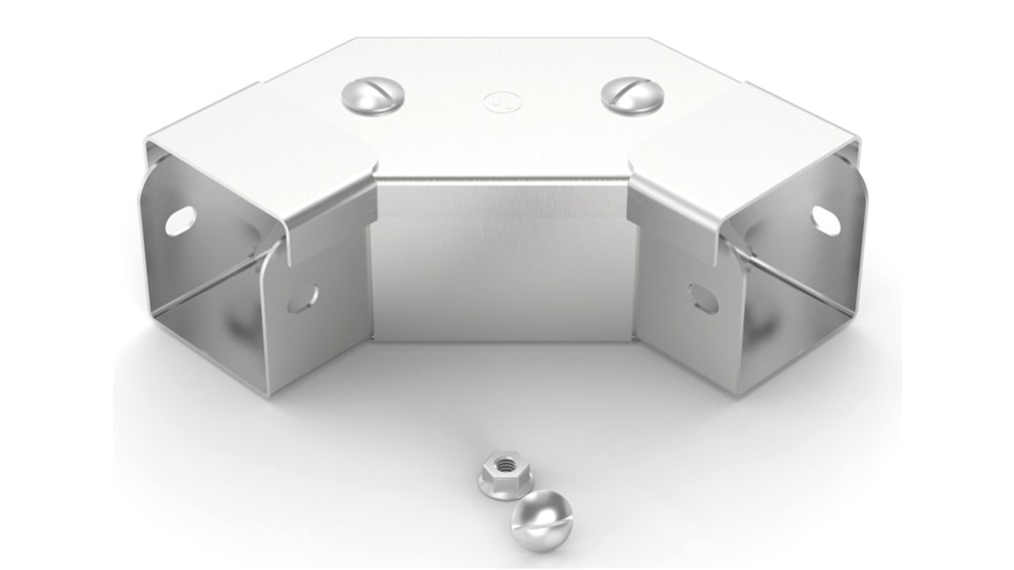 RS PRO Kabelkanal tilbehør 304 rustfrit stål 90° vinkel frontlåg 50 x 50mm