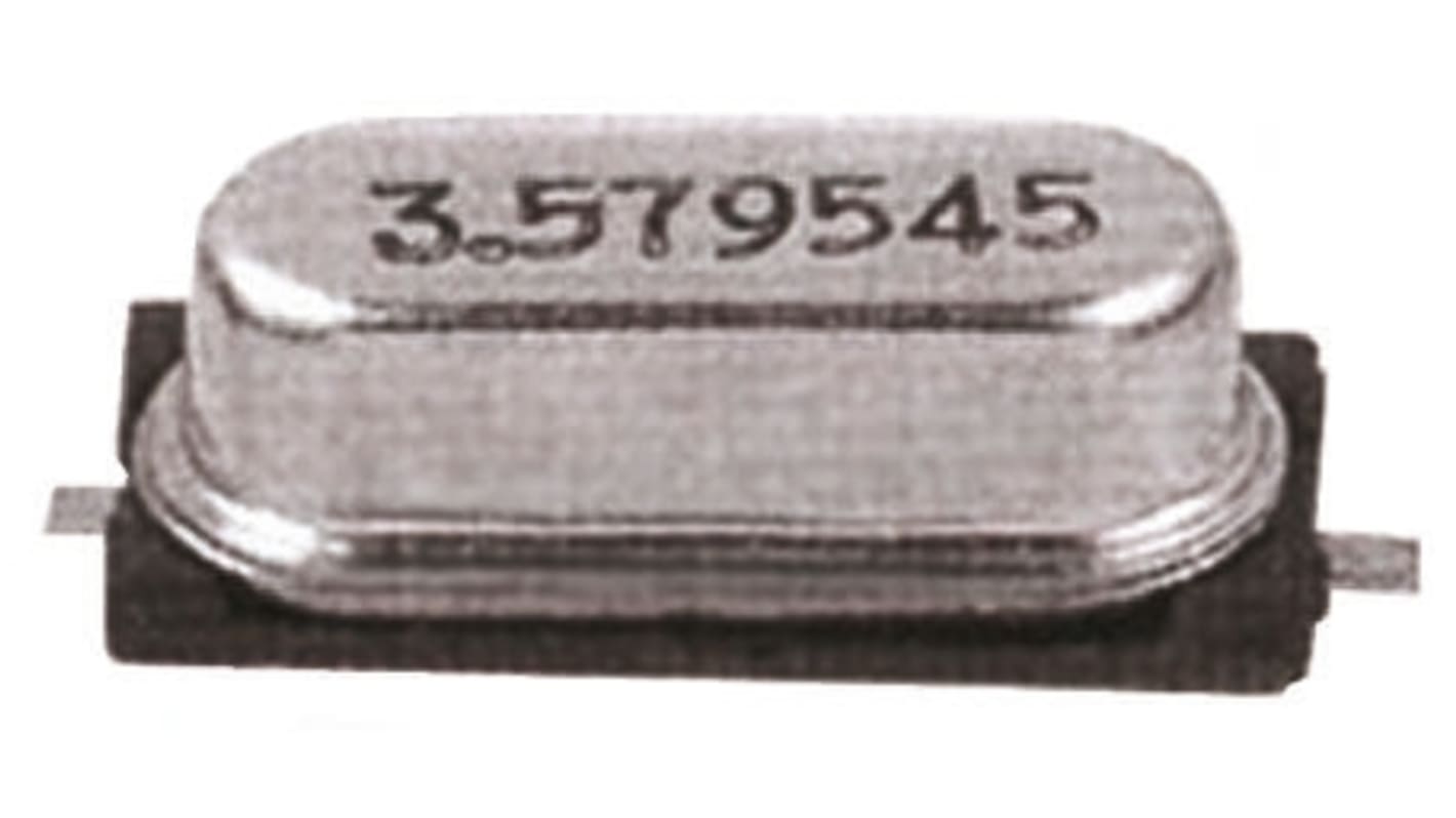 Unidad de cristal 16MHZ, ±30ppm, HC-49-US SMD, 2-Pin, 13.5 x 4.8 x 4.6mm