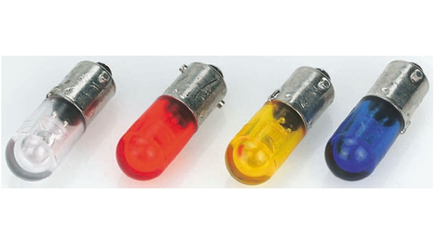 Lampada per indicatori Dialight, lunga 28.75mm, Ø 10mm, 28V cc, luce color Verde, 825mcd, Chip singolo da 100000h con