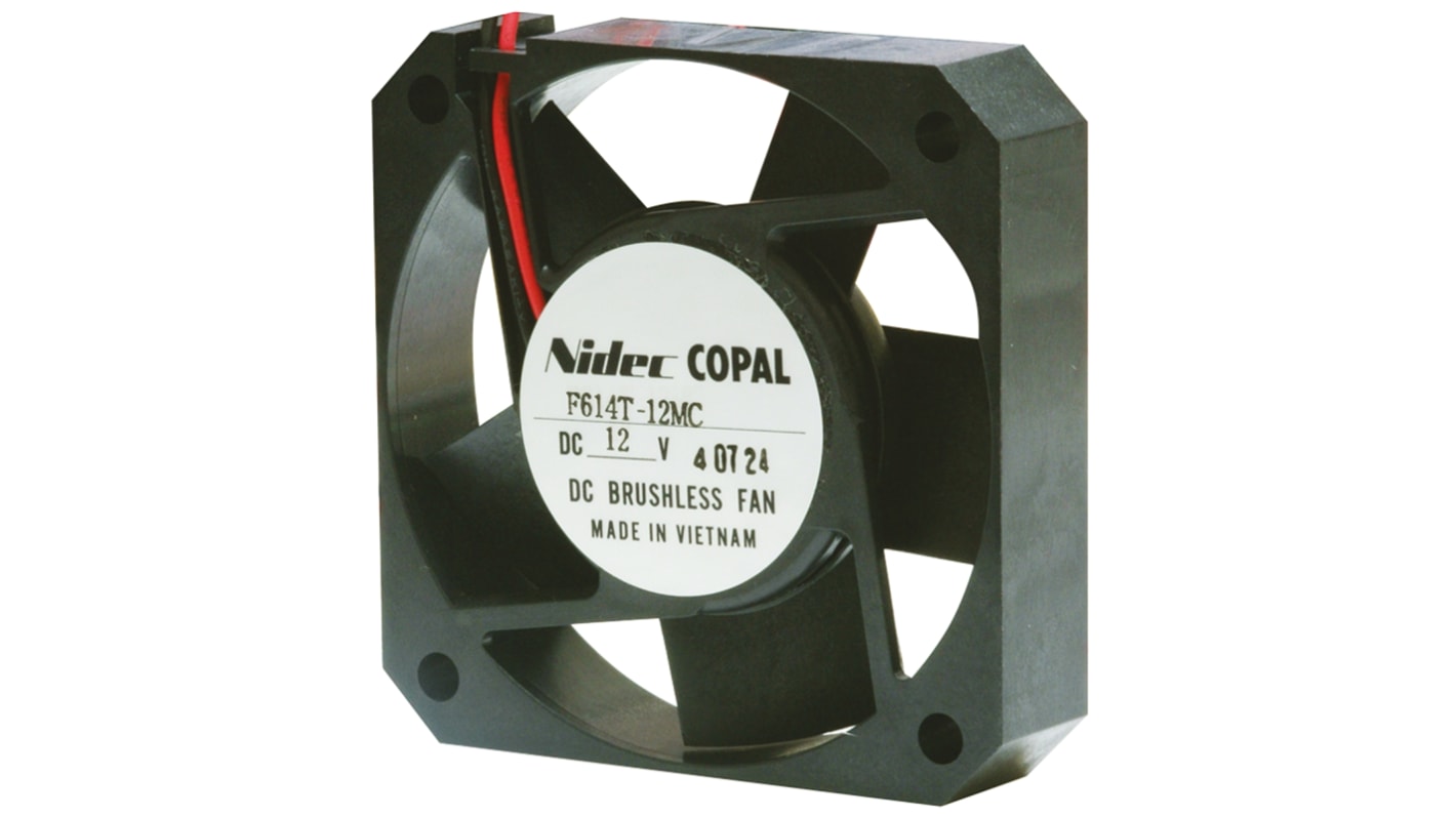Nidec Components DC-Axiallüfter, Gleitlager, 24 V dc / 42W, 62 x 62 x 14.5mm, 7200U/min, 33m³/h