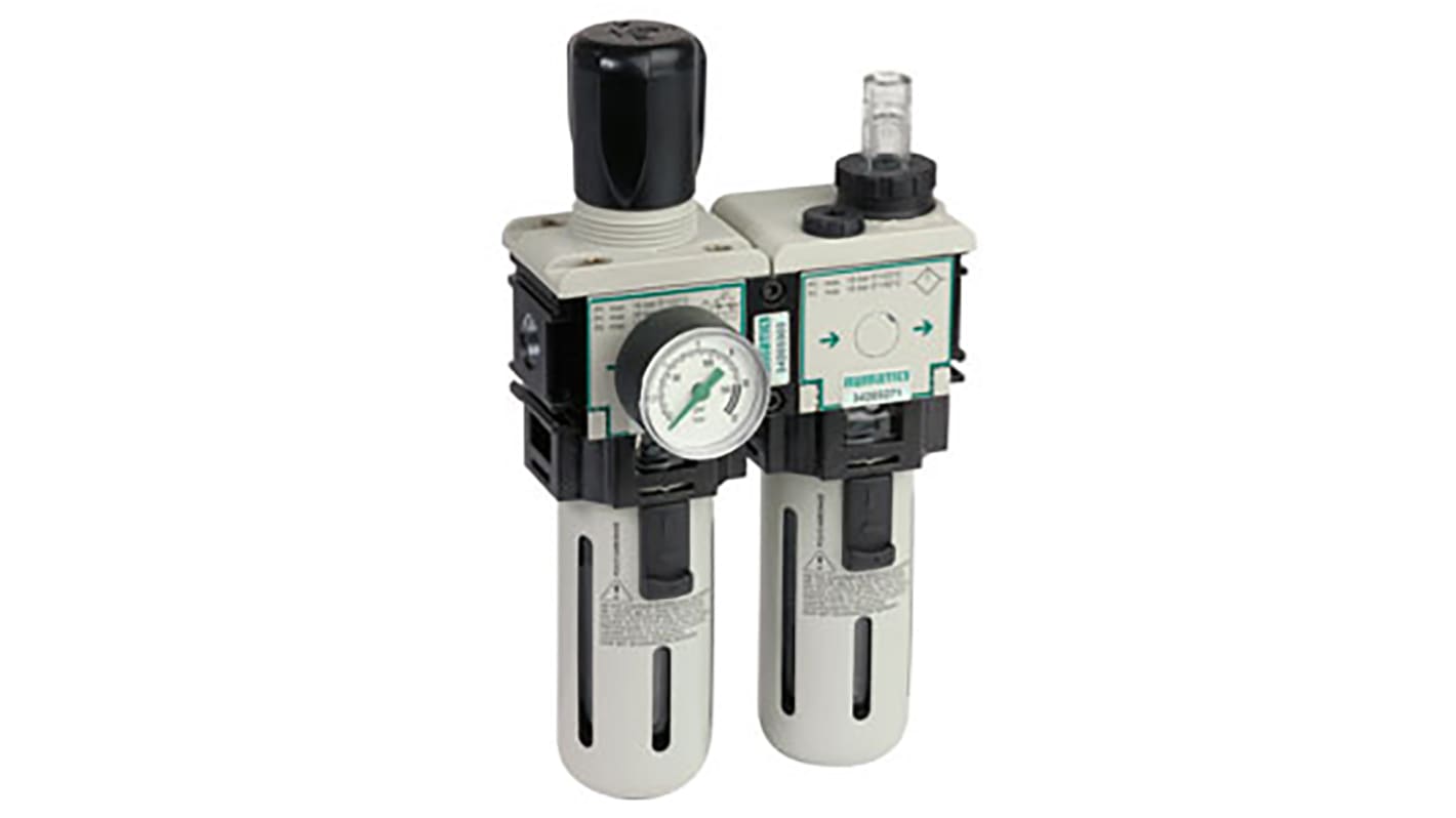 EMERSON – ASCO G 1/8 FRL, Semi Automatic Drain, 25μm Filtration Size - Without Pressure Gauge