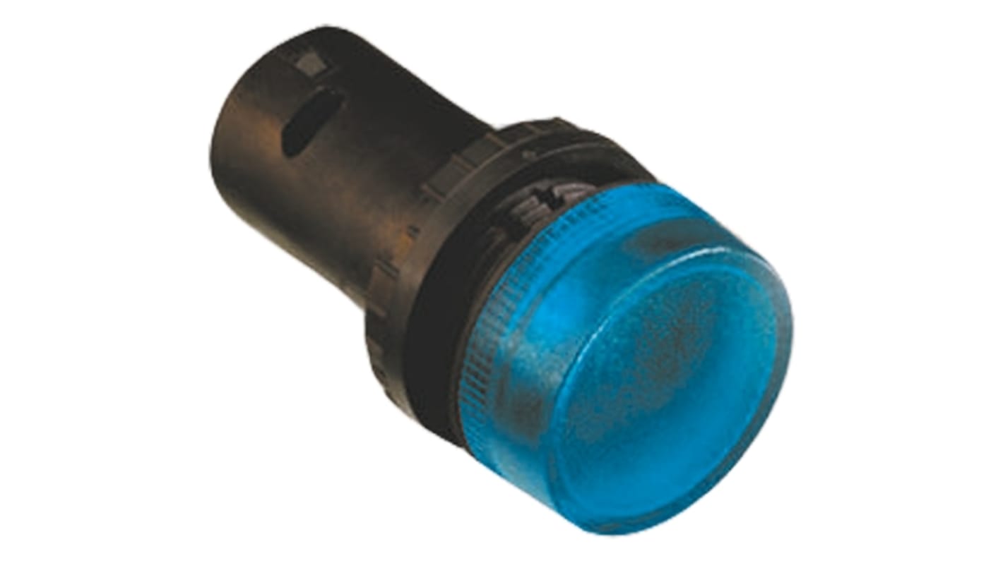 ABB, ABB Compact, Panel Mount Blue LED Indicator, 22mm Cutout, IP69K, Round, 24V ac/dc