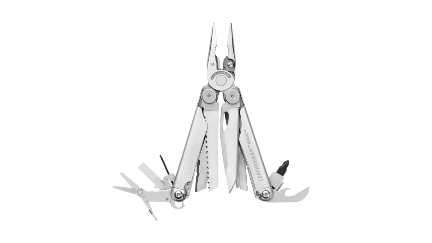 Leatherman 多功能刀, 不锈钢直向刀片, 折叠后100mm长, 160 mm总长, 241g, Wave+系列