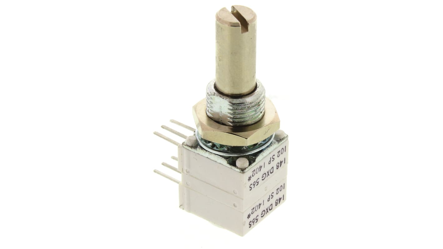 Vishay 1kΩ Rotary Potentiometer 1-Gang, Panel Mount (Through Hole), 14820F0GJSX13102KA