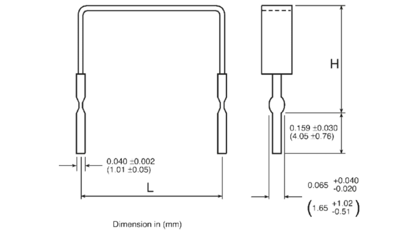 Arcol 定值电阻, 5mΩ, 1W, ±1%容差, ±20ppm/°C, MSR-1系列