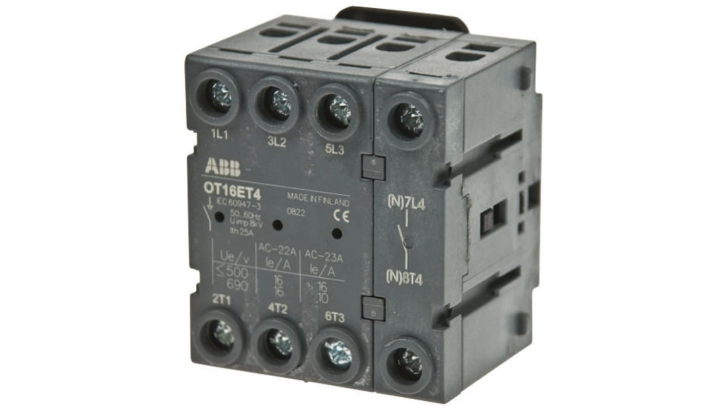 Interruttore di isolamento ABB OT125FT4N2 1SCA105066R1001, 4P, 125A, 750V ca, Montaggio a pannello, IP20
