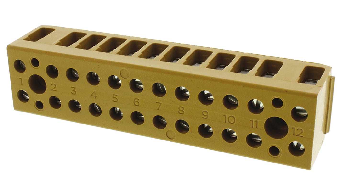 Weidmuller SAK Series Non-Fused Terminal Block, 12-Way, 32A, 22 → 12 AWG Wire, Screw Termination