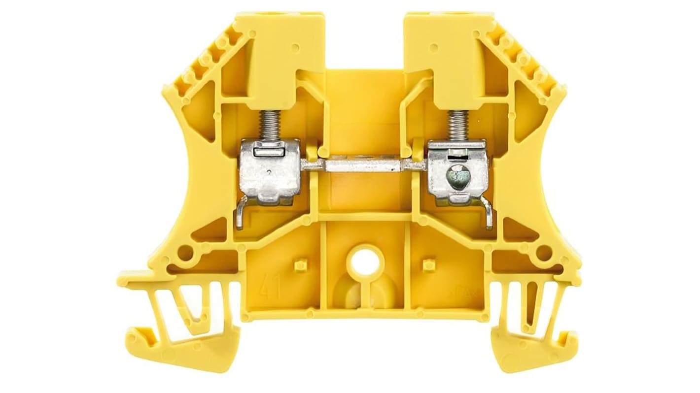 Weidmuller 1020120000 WDU Series Yellow, 4mm², Single-Level, Screw Termination, ATEX